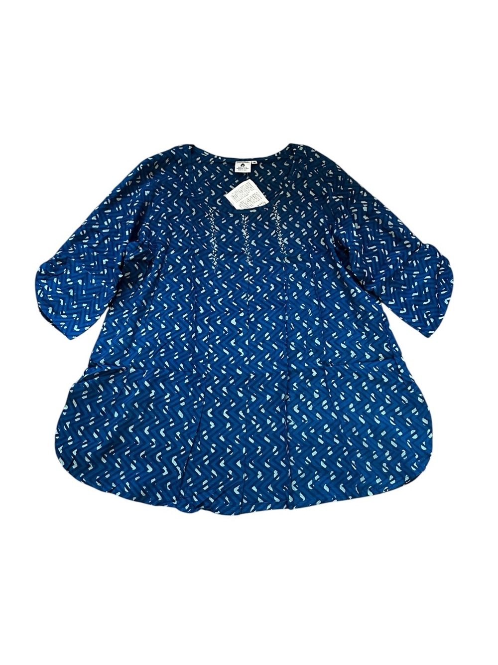 Dignity Not Charity Peasant Tunic Top Embroidered Boho Artsy Cottage